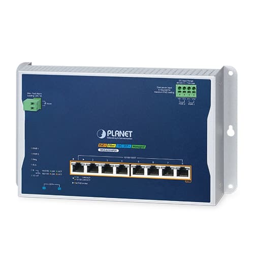 WGS-4215-8P2X — Industrial L2+ 8-Port 10/100/1000T 802.3at PoE + 2-Port 10G SFP+ Wall-mount Managed Ethernet Switch