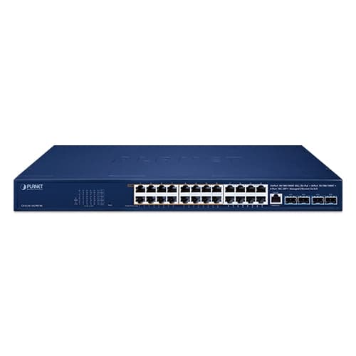 GS-4210-16UP8T4X — 16-Port 10/100/1000T 802.3bt PoE + 8-Port 10/100/1000T + 4-Port 10G SFP+ Managed Ethernet Switch, vista 2