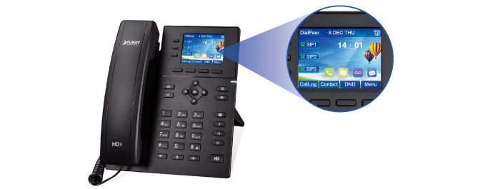 VIP-1260PT — High Definition Color PoE Gigabit IP Phone, vista 5
