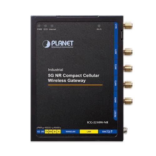 ICG-2210W-NR — Industrial 5G NR Compact Cellular Wireless Gateway with 2-Port 10/100/1000T, vista 3