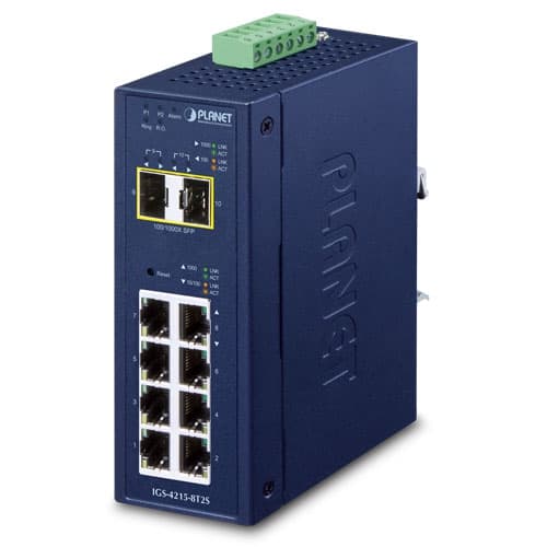 IGS-4215-8T2S — Industrial L2/L4 8-Port 10/100/1000T + 2-Port 100/1000X SFP Managed Switch