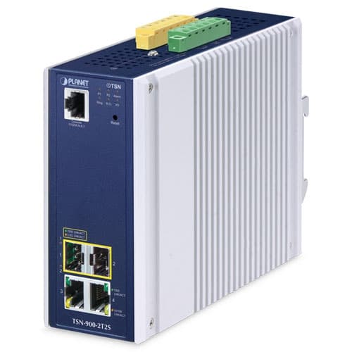 TSN-900-2T2S — Industrial 2-Port 10/100/1000T + 2-Port 1G/2.5G SFP Managed TSN Media Converter