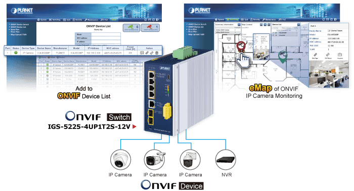 IGS-5225-4UP1T2S-12V — Industrial L2+ 4-Port 10/100/1000T 802.3bt PoE + 1-Port 10/100/1000T +
2-Port 1G/2.5G SFP Managed Ethernet Switch w/12V Booster, vista 8