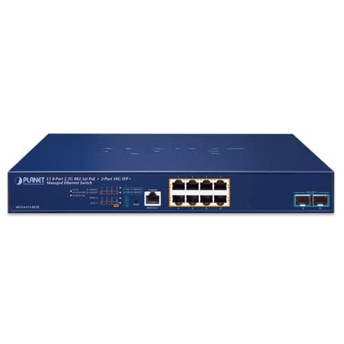 MGS-6311-8P2X — L3 8-Port 2.5GBASE-T 802.3at PoE + 2-Port 10GBASE-X SFP+ Managed Ethernet Switch, vista 2