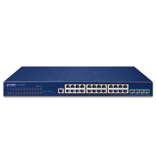SGS-6310-24P4X — L3 24-Port 10/100/1000T 802.3at PoE + 4-Port 10G SFP+ Stackable Managed Switch, vista 2