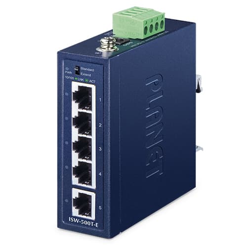 ISW-500T-E — Compact Industrial 5-Port 10/100TX Ethernet Switch