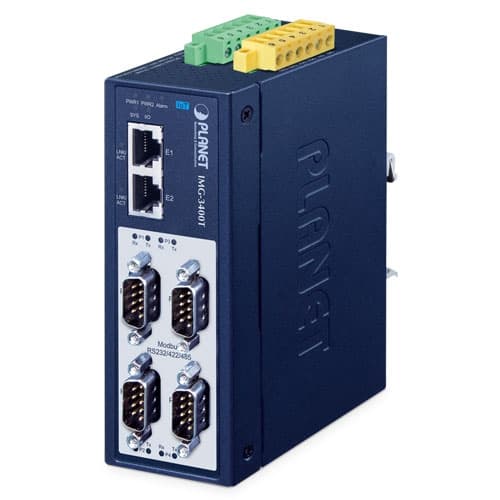 IMG-3400T — IP30 Industrial 4-Port RS232/RS422/RS485 Modbus Gateway