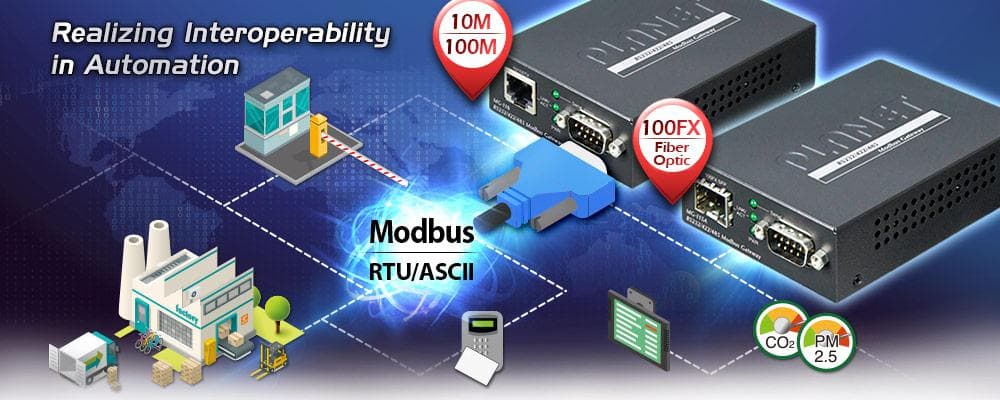 MG-110 — 1-port RS232/422/485 Modbus Gateway, vista 4