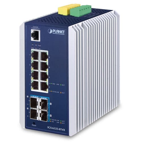 IGS-6325-8T4X — Industrial L3 8-Port 10/100/1000T + 4-Port 10G SFP+ Managed Ethernet Switch