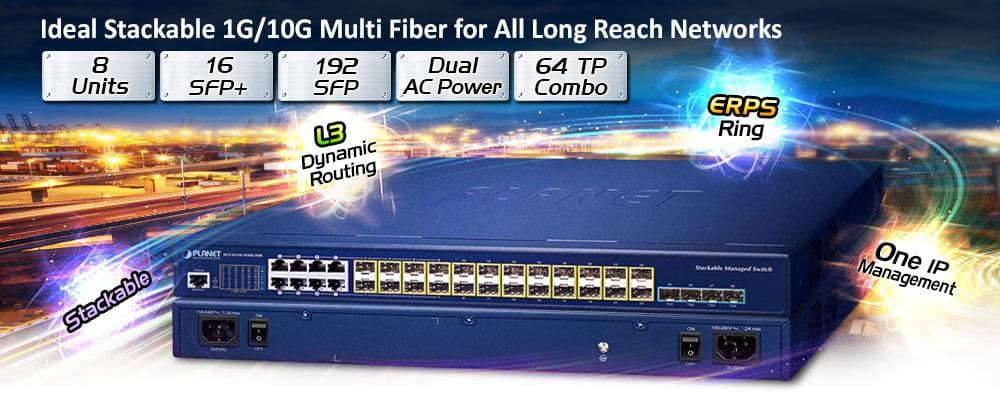 SGS-6310-16S8C4XR — L3 16-Port 100/1000X SFP + 8-Port Gigabit TP/SFP + 4-Port 10G SFP+ Stackable Managed Switch (Dual 100~240V AC), vista 4