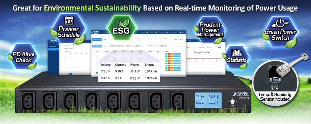 IPM-8221 — IP-based 8-port Switched Power Manager with 2 Cascaded Ports, vista 5