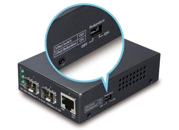 GT-1205A — 10/100/1000BASE-T to Dual 100/1000BASE-X SFP Media Converter, vista 7