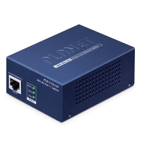 POE-173S-12V — Single-Port 10/100/1000Mbps 802.3bt PoE++ Splitter