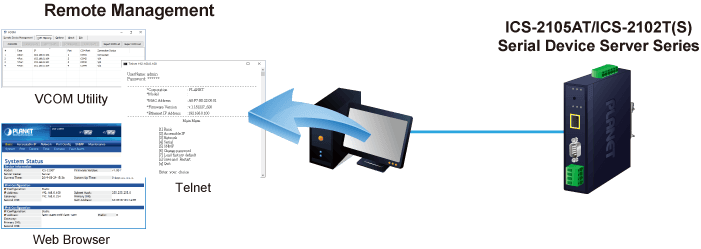 ICS-2105AT / ICS-2102T / ICS-2102TS — Industrial 1-port RS232/422/485 Serial Device Server with 1-Port 100BASE-FX SFP, vista 11
