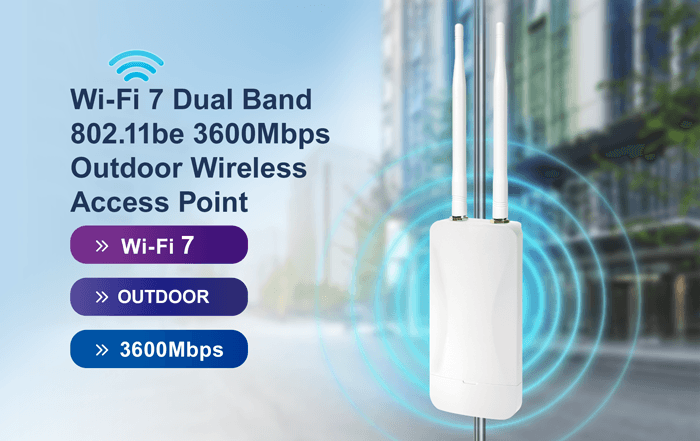 WDAP-3600BE — Wi-Fi 7 Dual Band 802.11be 3600Mbps Outdoor Wireless Access Point, vista 10