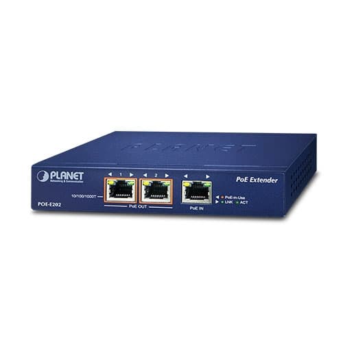 POE-E202 — 1-port 802.3at PoE+ to 2-port 802.3af/at Gigabit PoE Extender