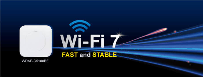 WDAP-C5100BE — Dual Band 802.11be 5100Mbps Ceiling-mount Wireless Access Point w/802.3at PoE+ 1 10/100/1000/2500T Port and 1 10/100/1000T LAN Port, vista 7
