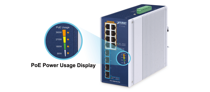 IGS-1000-8UP4X — Industrial 8-Port 10/100/1000T 802.3bt PoE + 4-Port 10G SFP+ Ethernet Switch, vista 7
