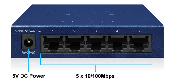 FSD-503 — 5-Port 10/100Mbps Fast Ethernet Switch, vista 5