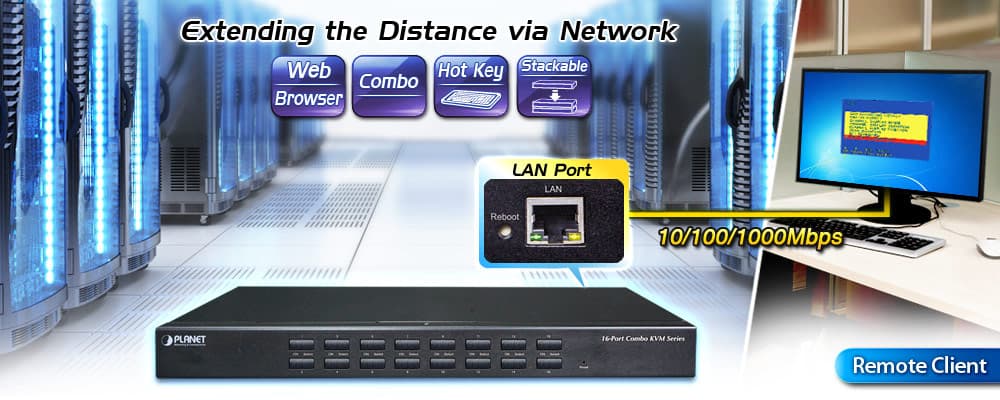 IKVM-210-08 — 8-Port Combo IP KVM Switch, vista 4