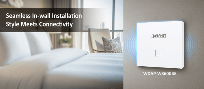 WDAP-W3600BE — Wi-Fi 7 Dual Band 802.11be 3600Mbps In-wall Wireless Access Point, vista 6