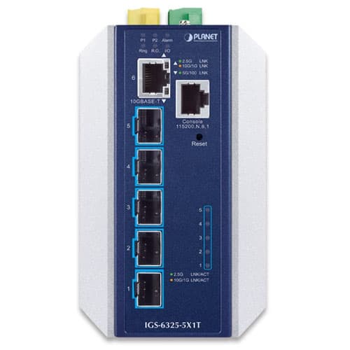 IGS-6325-5X1T — Industrial Layer 3 5-Port 10GBASE-X SFP+ + 1-Port 10GBASE-T Managed Ethernet Switch, vista 2