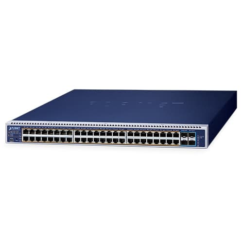 GS-6322-48UP4X — L3 48-Port 10/100/1000T 802.3bt PoE + 4-Port 10G SFP+ Managed Switch with dual modular power supply slots