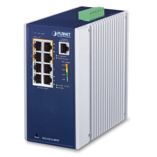 IGS-4215-4P4T — Industrial 4-Port 10/100/1000T 802.3at PoE + 4-Port 10/100/1000T Managed Switch