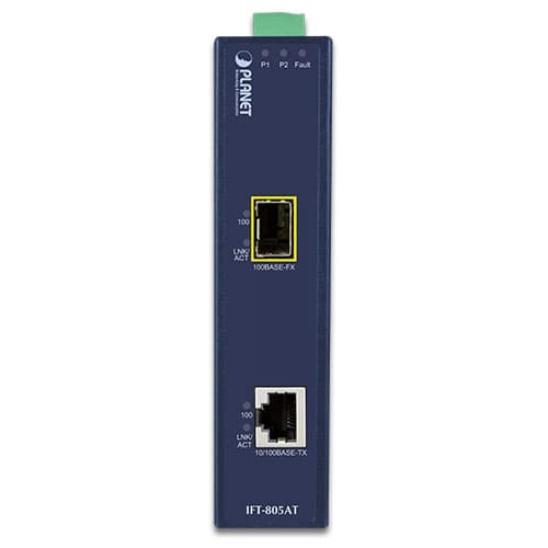 IFT-802T / IFT-802TS15 / IFT-805AT — 10/100Base-TX to 100Base-FX Industrial Media Converter with Wide Operating Temperature, vista 8
