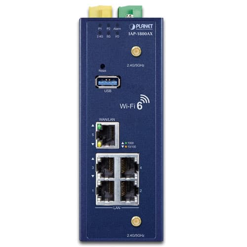 IAP-1800AX — Industrial Dual Band 802.11ax 1800Mbps Wireless Access Point with 5 10/100/1000T LAN Ports, vista 3