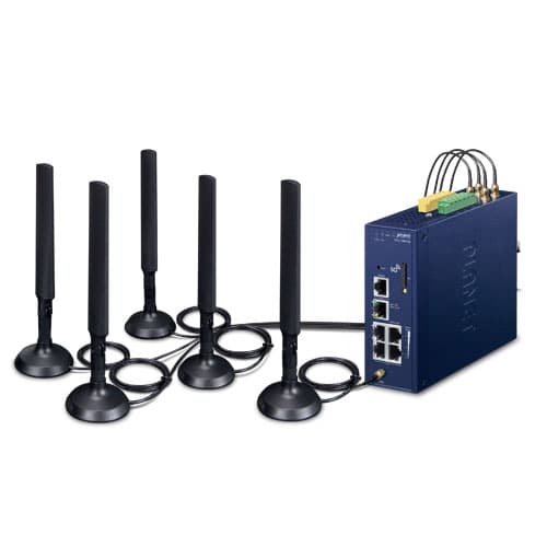 LCG-300-NR — Industrial LoRaWAN + 5G NR Cellular Gateway with 5-Port 10/100/1000T