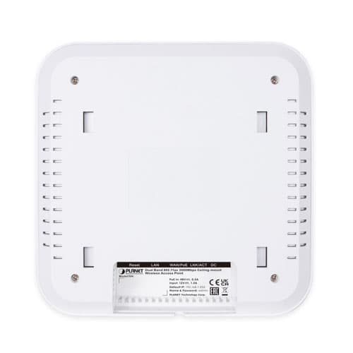 WDAP-C3000AX — Dual Band 802.11ax 3000Mbps Ceiling-mount Wireless Access Point w/802.3at PoE+ and 2 10/100/1000T LAN Ports, vista 5