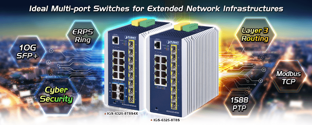 IGS-6325-8T8S — Industrial L3 8-Port 10/100/1000T + 8-Port 1G/2.5G SFP Managed Ethernet Switch, vista 4