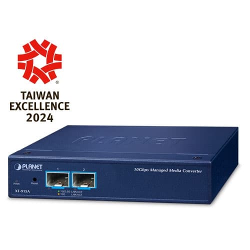 XT-915A — 2-Port 10G/2.5G/1G/100BASE-X SFP+ Managed Media Converter
