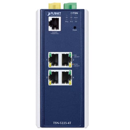 TSN-5225-4T — Industrial L2+ 4-Port 10/100/1000T Managed TSN Ethernet Switch, vista 2