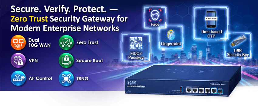 ZT-800 — Dual 10G Zero Trust Security Gateway with 4-Port 10/100/1000T, vista 4