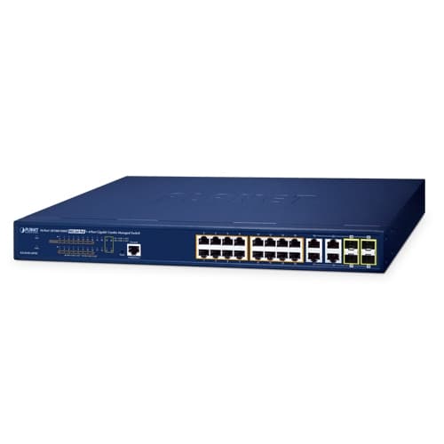 GS-4210-16P4C — 16-Port 10/100/1000T 802.3at PoE + 4-Port Gigabit TP/SFP Combo Managed Switch