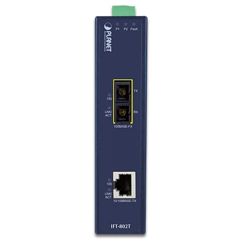 IFT-802T / IFT-802TS15 / IFT-805AT — 10/100Base-TX to 100Base-FX Industrial Media Converter with Wide Operating Temperature, vista 3