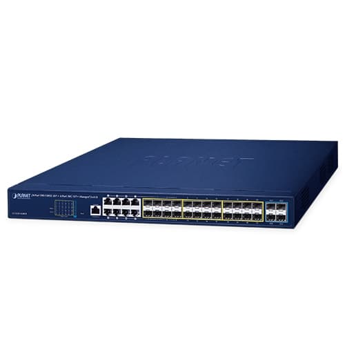 GS-5220-16S8CR — L2+ 24-Port 100/1000X SFP + 8-Port Shared TP + 4-Port 10G SFP+ Managed Switch