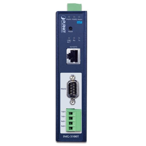 IMG-3100T — IP30 Industrial 1-Port RS232/RS422/RS485 Modbus Gateway, vista 2