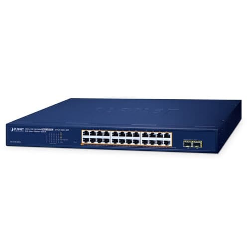 GS-2210-24P2S — 24-Port 10/100/1000T 802.3at PoE + 2-Port 1000X SFP Web Smart Ethernet Switch