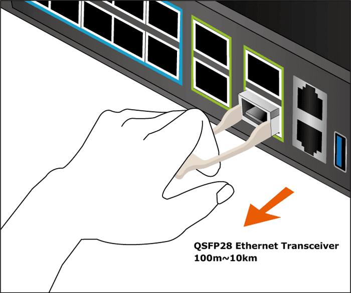 QSFP-100G-SR4/QSFP-100G-LR4 — 100GBASE-SR4 QSFP28 Fiber Transceiver, vista 4