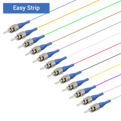 ST/UPC 12 Fiber Pigtail | Single Mode G657.A2 | 0.9mm, vista 3