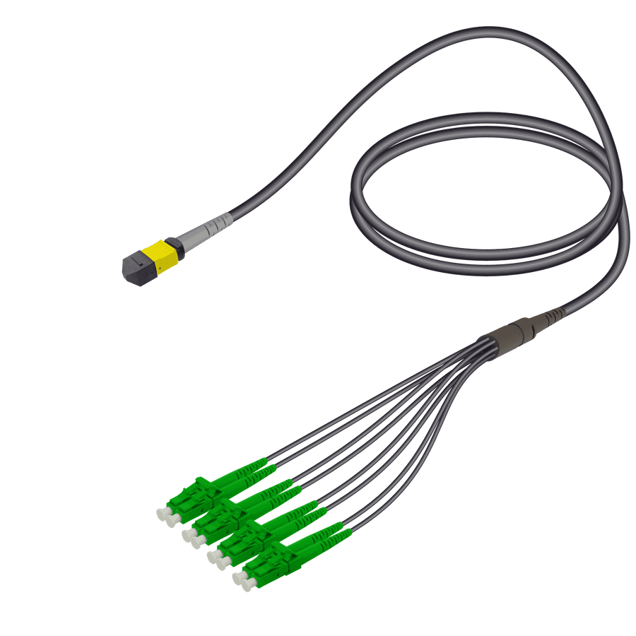 Female MTP Elite to LC/APC Universal Fanout | Base-8 | Single Mode G657.A2 | 4.8/1.8mm