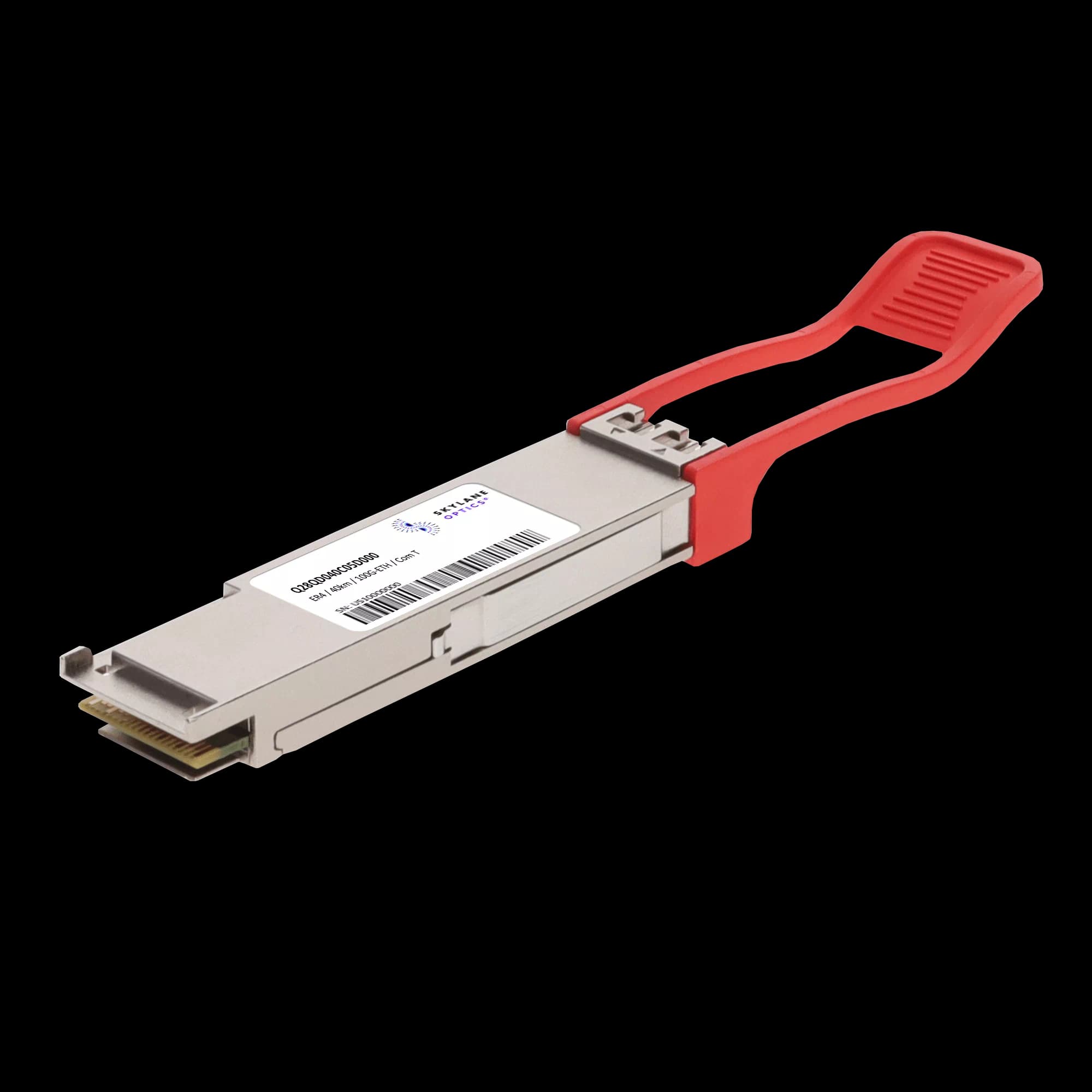 QSFP28 100GbE (100GBase-ER4), 40km, Single-Mode (LAN-WDM), Commercial Temp Fiber Optic Transceiver Q28QD040C05D