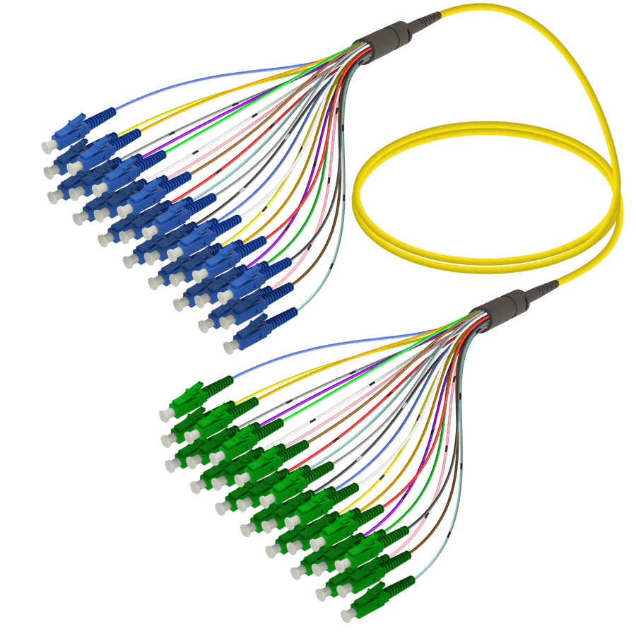 LC/UPC-LC/APC | 24 Fibers Fanout | Single Mode G657.A2 | 3.0/0.9mm