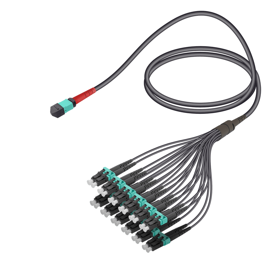 Female MTP Elite to LC/UPC Universal Fanout | Base-24 | Multi Mode G651.OM3 | 4.8/1.8mm