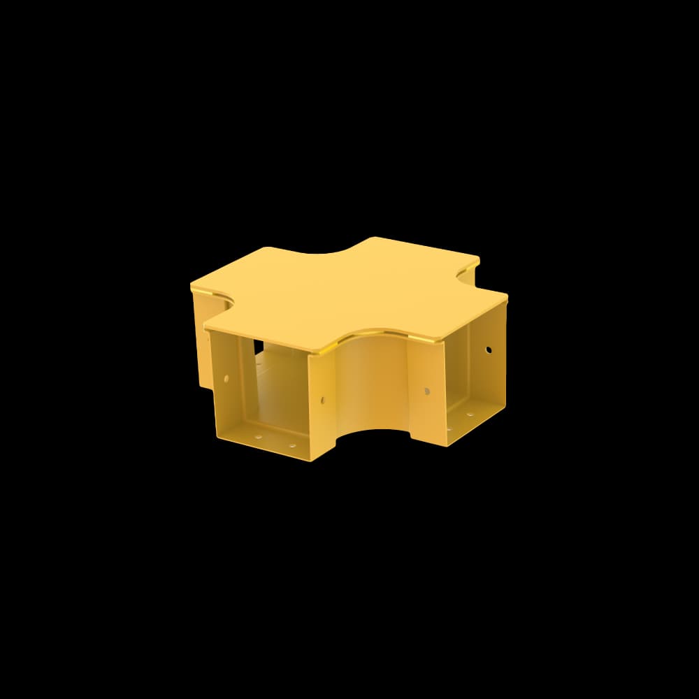 Raceways | 4 Way Cross Connection 100mm | W/ Cover