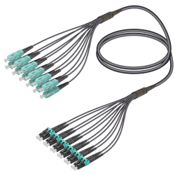 SC/UPC-LC/UPC | 12 Fibers Universal Fanout | Multi Mode G651.OM3 | 4.8/1.8mm, vista 2