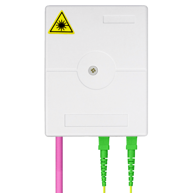 Indoor Termination Box | 2 Patch 4 Fibers 2 Ports | Compact Vertical Design, vista 6